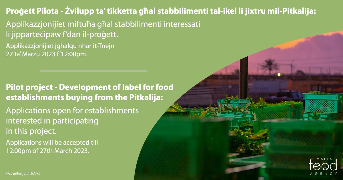 Pilot project - Development of label for food establishments buying from the Pitkalija